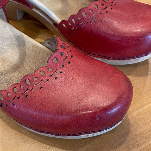 Dansko Marta Full Grain Red Leather Mary Jane Heels Clogs Size 38 - US 7.5 - 8 - Picture 8 of 16